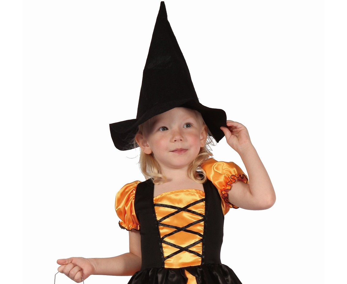 Role play-set for child Orange Witch (dress, hat), size 92/104 cm
